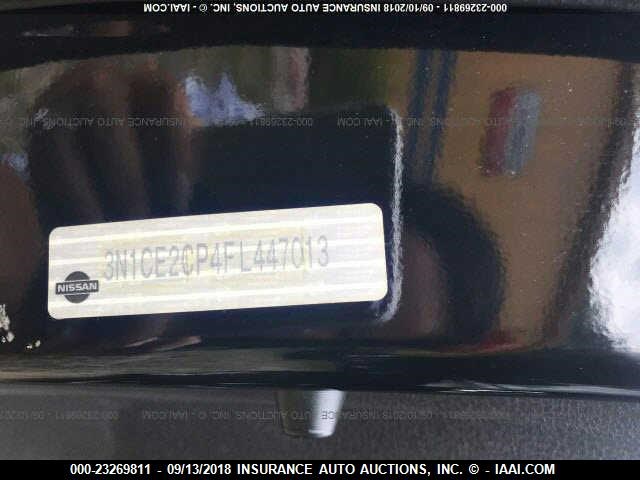 3N1CE2CP4FL447013 - 2015 NISSAN VERSA NOTE BLACK photo 9