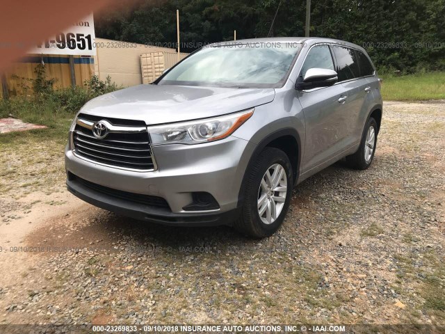 5TDZKRFH3FS069127 - 2015 TOYOTA HIGHLANDER SILVER photo 2