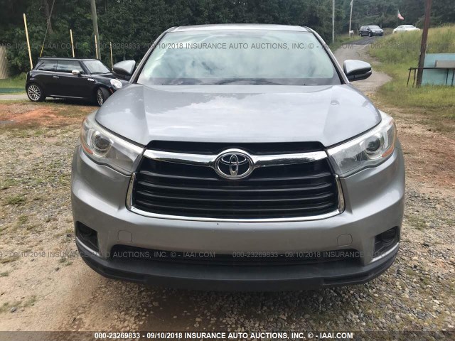 5TDZKRFH3FS069127 - 2015 TOYOTA HIGHLANDER SILVER photo 6