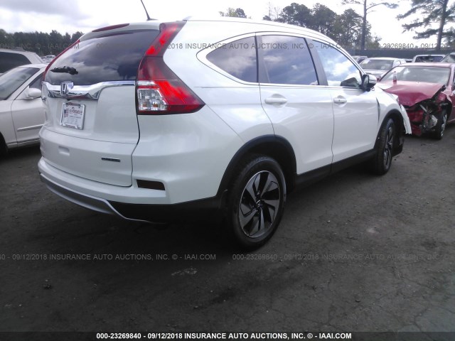 5J6RM3H93FL005355 - 2015 HONDA CR-V TOURING WHITE photo 4