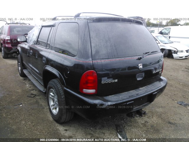 1D4HS58N03F517930 - 2003 DODGE DURANGO SLT PLUS BLACK photo 3