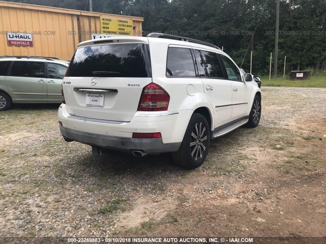 4JGBF71E69A462768 - 2009 MERCEDES-BENZ GL 450 4MATIC WHITE photo 4