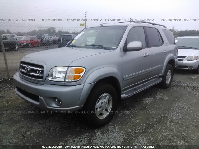 5TDBT48A42S132442 - 2002 TOYOTA SEQUOIA LIMITED GRAY photo 2