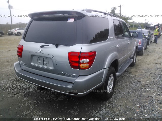 5TDBT48A42S132442 - 2002 TOYOTA SEQUOIA LIMITED GRAY photo 4