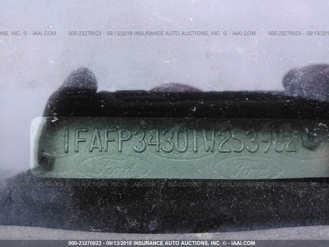 1FAFP34301W253982 - 2001 FORD FOCUS SE/SE SPORT BLACK photo 9