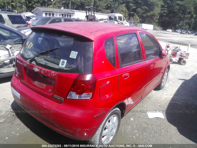 KL1TJ62604B217158 - 2004 CHEVROLET AVEO LS RED photo 4
