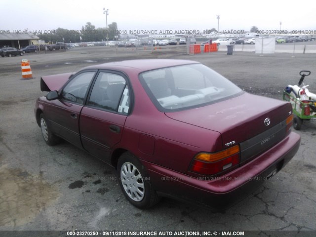 1NXAE09B9RZ200788 - 1994 TOYOTA COROLLA LE/DX BURGUNDY photo 3