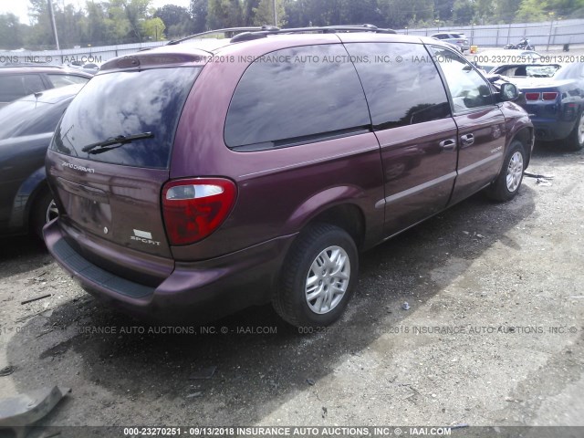 2B8GP44361R237231 - 2001 DODGE GRAND CARAVAN SPORT MAROON photo 4