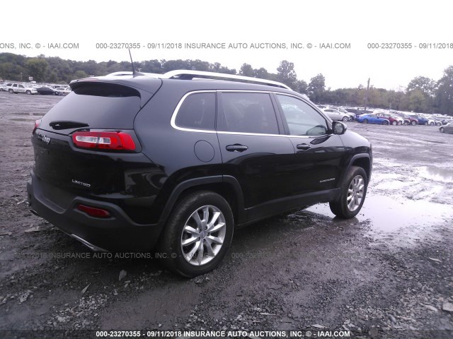 1C4PJMDS7GW170281 - 2016 JEEP CHEROKEE LIMITED BLACK photo 4