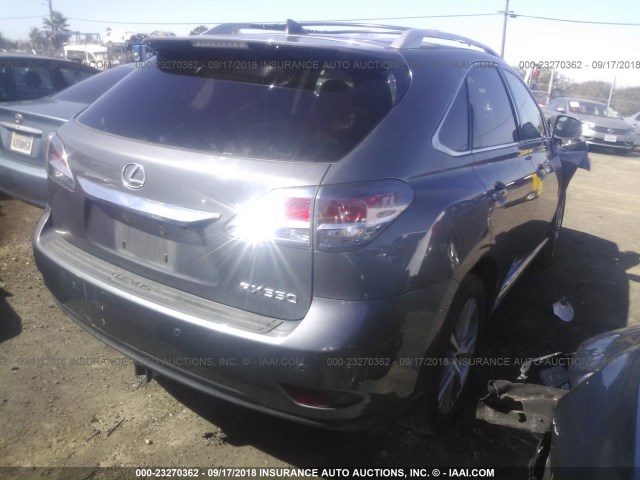 2T2BK1BA5FC267207 - 2015 LEXUS RX 350/BASE/F SPORT GRAY photo 4