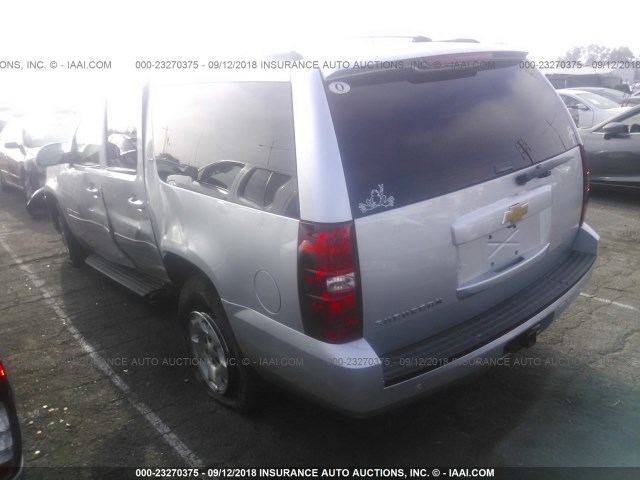 1GNSCJE08ER242513 - 2014 CHEVROLET SUBURBAN C1500 LT SILVER photo 3