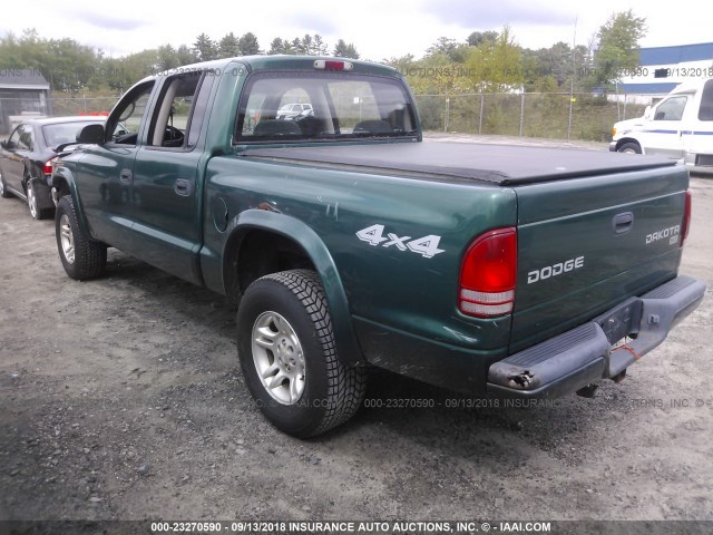 1D7HG48N93S124157 - 2003 DODGE DAKOTA QUAD SLT GREEN photo 3