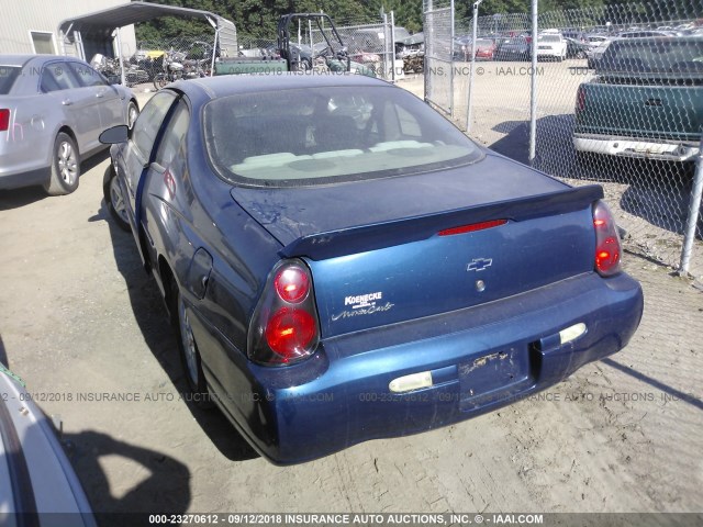 2G1WW12E549284897 - 2004 CHEVROLET MONTE CARLO LS BLUE photo 3