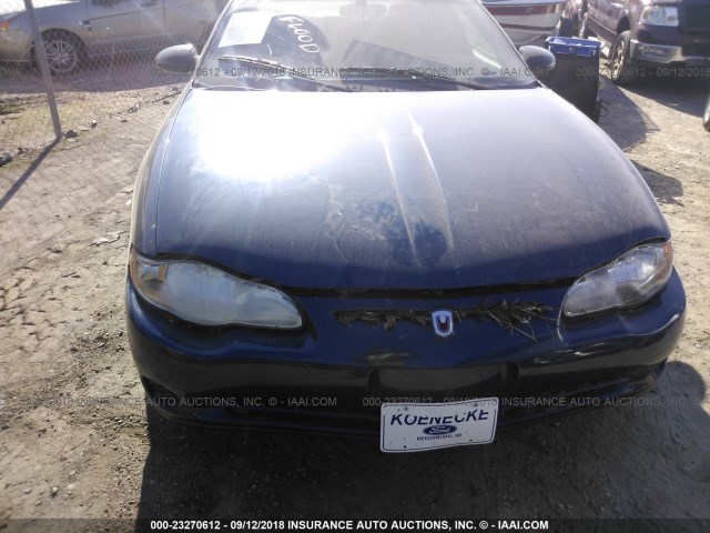 2G1WW12E549284897 - 2004 CHEVROLET MONTE CARLO LS BLUE photo 6