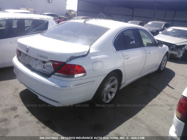 WBAHL83506DT02998 - 2006 BMW 750 I WHITE photo 4
