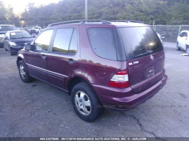 4JGAB57E03A438931 - 2003 MERCEDES-BENZ ML BURGUNDY photo 3