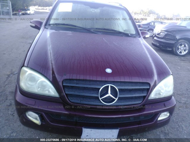 4JGAB57E03A438931 - 2003 MERCEDES-BENZ ML BURGUNDY photo 6