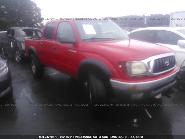 5TEHN72N42Z051879 - 2002 TOYOTA TACOMA DOUBLE CAB RED photo 1