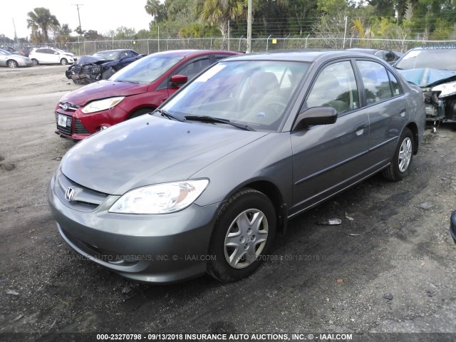 1HGES16365L004987 - 2005 HONDA CIVIC DX VP GRAY photo 2