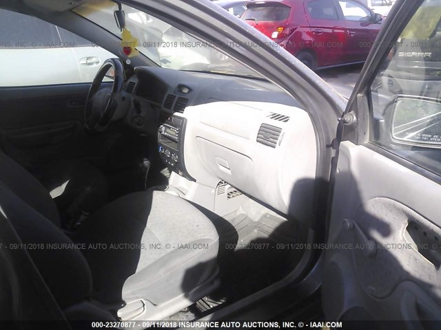 KNADC125246318726 - 2004 KIA RIO GRAY photo 5