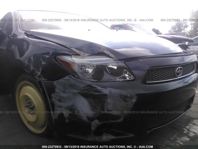 JTKDE177870167852 - 2007 TOYOTA SCION TC BLACK photo 6