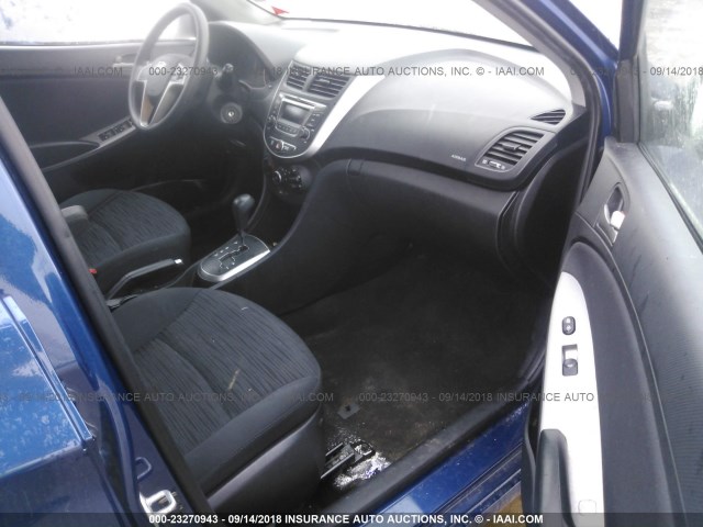 KMHCT5AE1GU255024 - 2016 HYUNDAI ACCENT SE BLUE photo 5