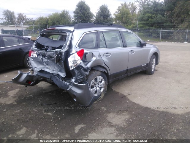 4S4BRCAC6B3358953 - 2011 SUBARU OUTBACK 2.5I SILVER photo 4