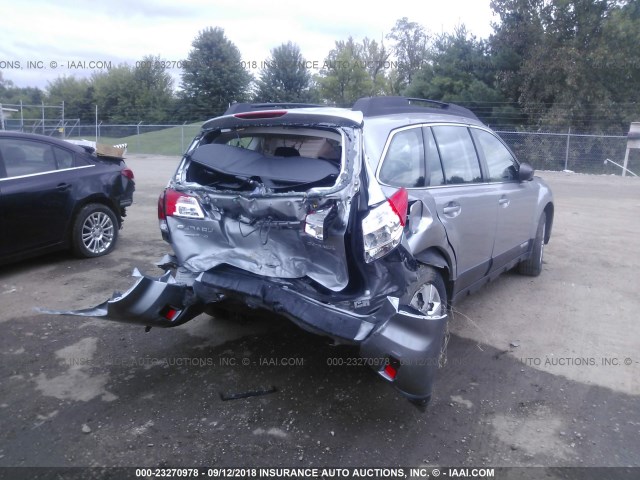 4S4BRCAC6B3358953 - 2011 SUBARU OUTBACK 2.5I SILVER photo 6