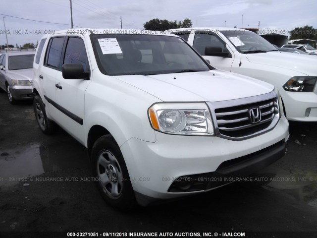 5FNYF3H24DB036287 - 2013 HONDA PILOT LX WHITE photo 1