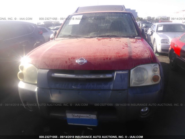 1N6ED27T21C311464 - 2001 NISSAN FRONTIER CREW CAB XE/CREW CAB SE RED photo 6