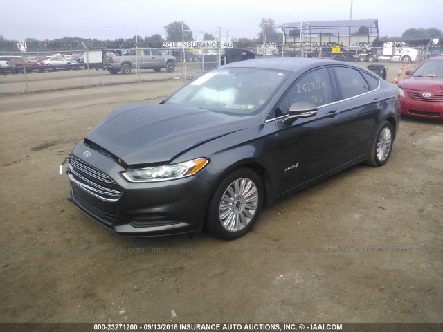 3FA6P0LU2FR185509 - 2015 FORD FUSION SE HYBRID GRAY photo 2