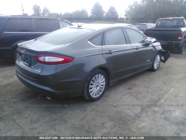 3FA6P0LU2FR185509 - 2015 FORD FUSION SE HYBRID GRAY photo 4