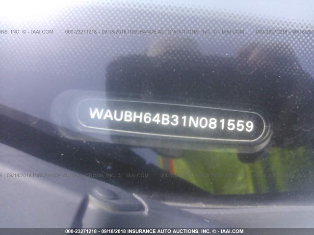 WAUBH64B31N081559 - 2001 AUDI A6 2.8 BLACK photo 9