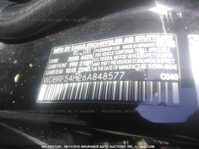 WDBRF54H26A848577 - 2006 MERCEDES-BENZ C GENERATION 2006 280 BLACK photo 9