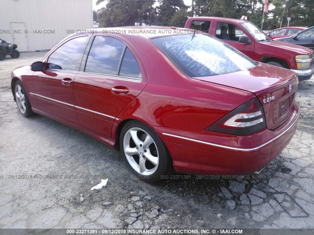 WDBRF52H16F808433 - 2006 MERCEDES-BENZ C GENERATION 2006 230 RED photo 3