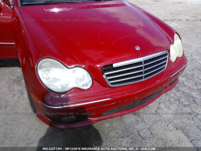 WDBRF52H16F808433 - 2006 MERCEDES-BENZ C GENERATION 2006 230 RED photo 6