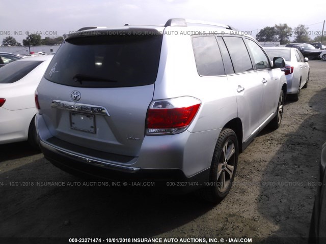 5TDDK3EH4DS265020 - 2013 TOYOTA HIGHLANDER LIMITED SILVER photo 4