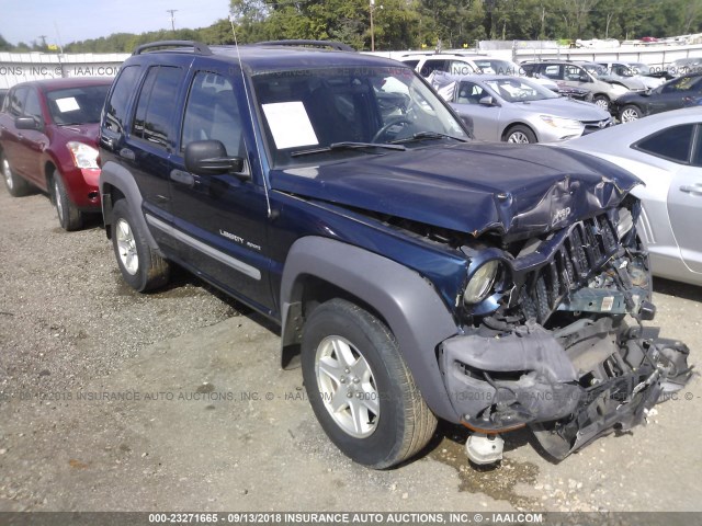 1J4GL48K53W553466 - 2003 JEEP LIBERTY SPORT/FREEDOM BLUE photo 1