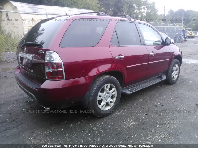 2HNYD18935H547678 - 2005 ACURA MDX TOURING RED photo 4