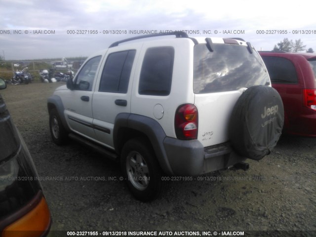 1J4GL48112W282282 - 2002 JEEP LIBERTY SPORT WHITE photo 3