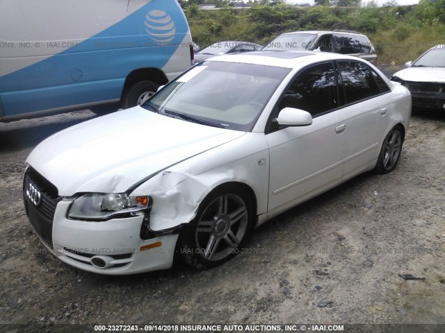 WAUDF78E97A203592 - 2007 AUDI A4 2.0T QUATTRO WHITE photo 2