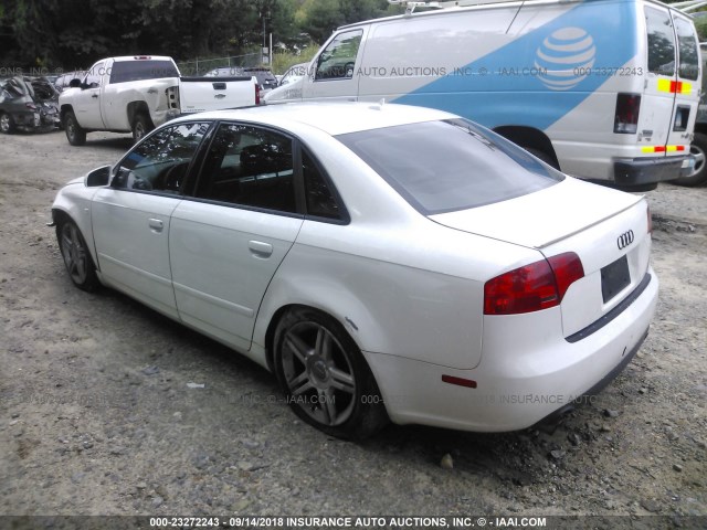 WAUDF78E97A203592 - 2007 AUDI A4 2.0T QUATTRO WHITE photo 3