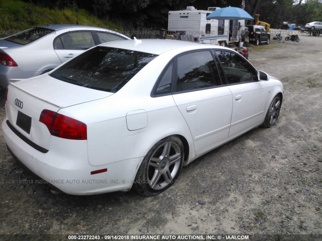 WAUDF78E97A203592 - 2007 AUDI A4 2.0T QUATTRO WHITE photo 4