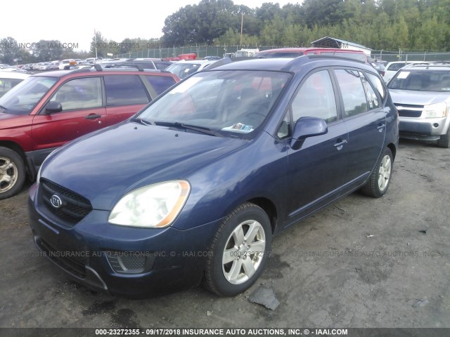 KNAFG526777104164 - 2007 KIA RONDO LX/EX BLUE photo 2