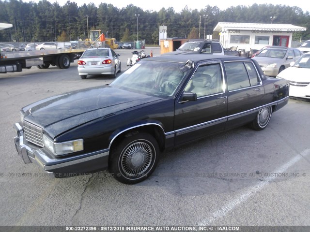 1G6CG53B3M4219443 - 1991 CADILLAC FLEETWOOD 60 SPECIAL BLACK photo 2