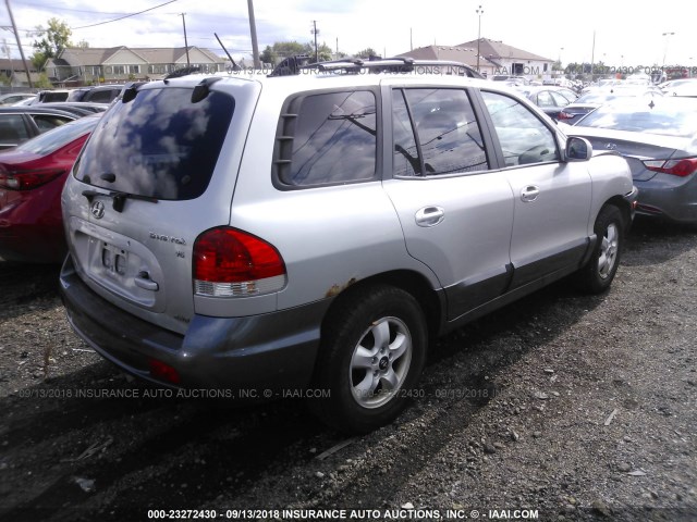 KM8SC73D86U103459 - 2006 HYUNDAI SANTA FE GLS/LIMITED SILVER photo 4