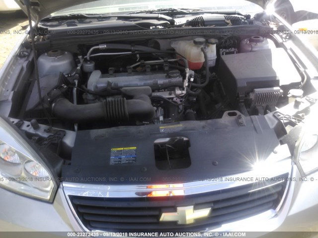 1G1ZS58F17F239113 - 2007 CHEVROLET MALIBU LS ვერცხლისფერი ფოტო 10