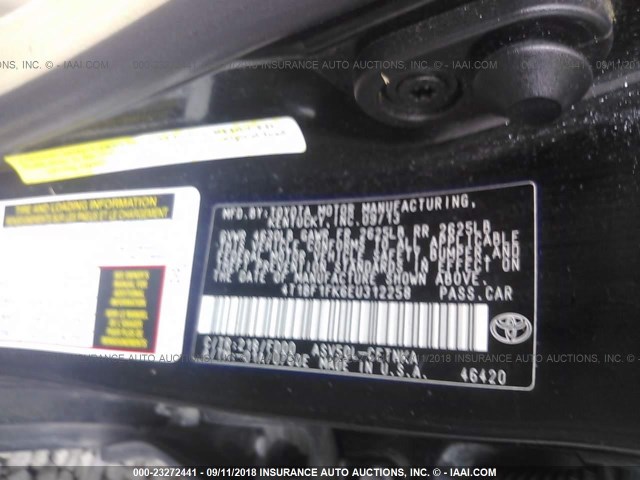 4T1BF1FK6EU312258 - 2014 TOYOTA CAMRY L/SE/LE/XLE 黑色 照片 9