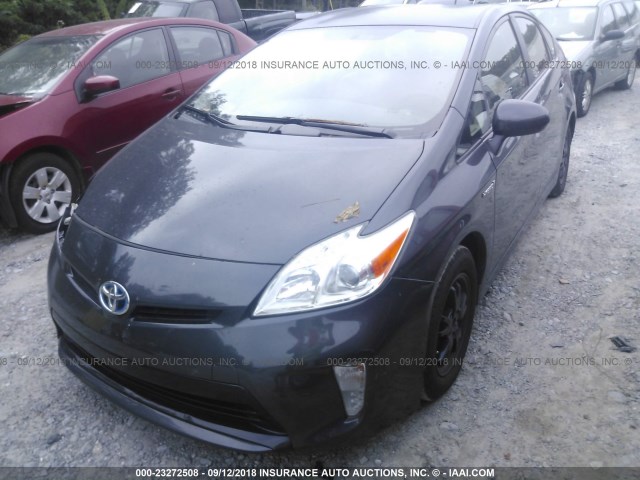 JTDKN3DU1D5604836 - 2013 TOYOTA PRIUS GRAY photo 2