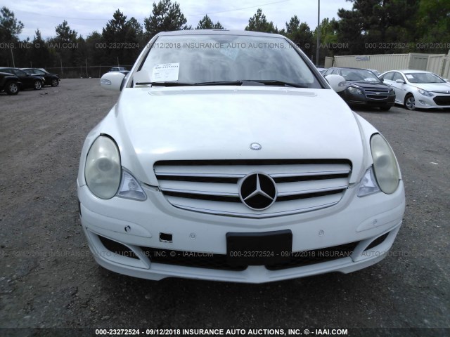 4JGCB75E37A047897 - 2007 MERCEDES-BENZ R 500 WHITE photo 6